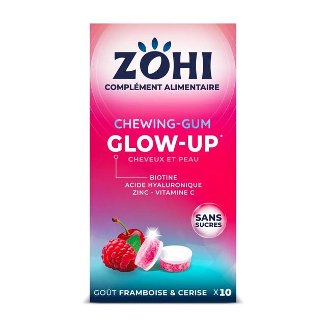 3663458007167 - Zohi - Chewing Gum Complémentaire Alimentaire Glow Up Framboise et Cerise