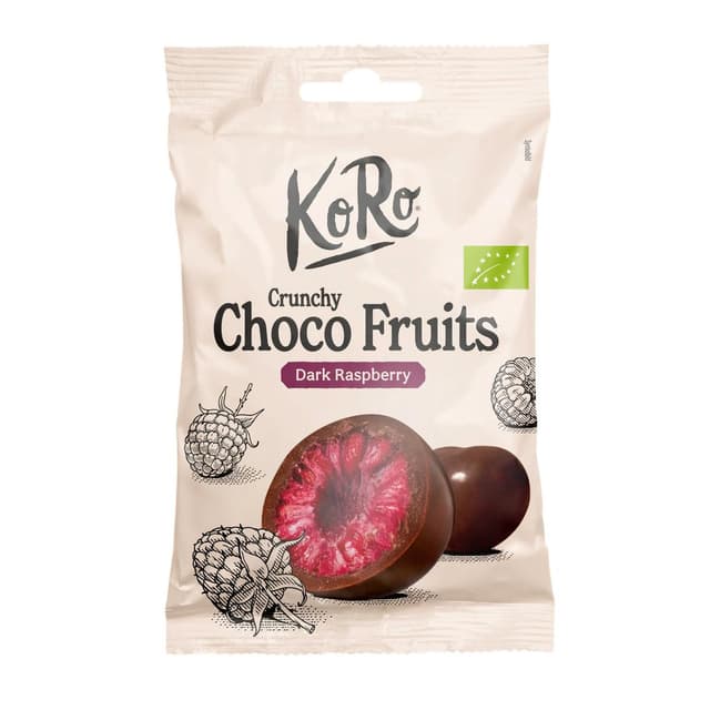 4255582817867 - Koro - Framboises lyophilisées enrobées de chocolat noir bio