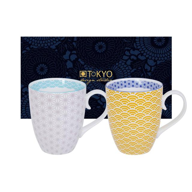 8719323538467 - Tokyo Design Studio - Coffret 2 Mugs Star/Wave Yellow/Purple