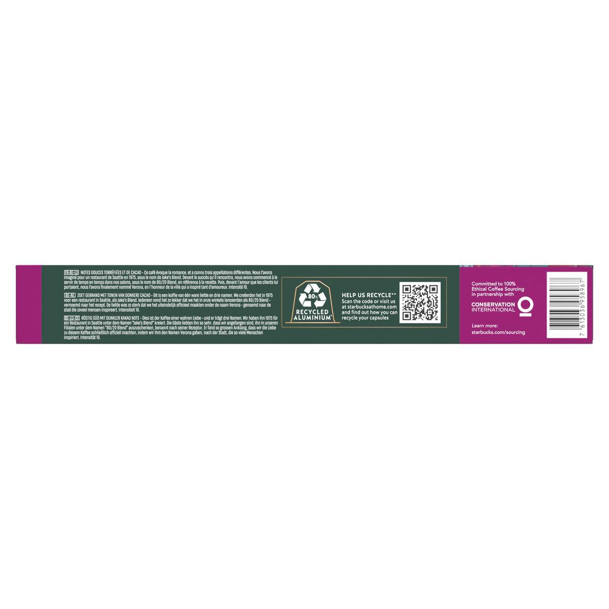 7613036958967 - Starbucks by Nespresso - Café capsules nespresso Verona intensité 10