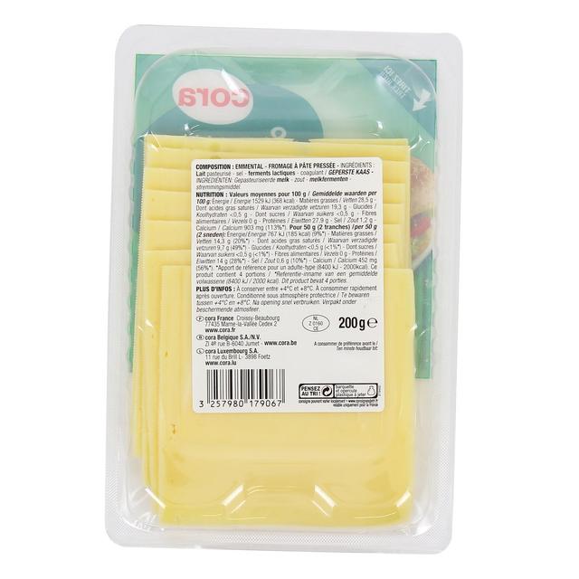 3257980179067 - Cora - Emmental en tranchettes (8 tranches)