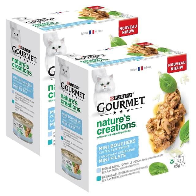 2050000420368 - Purina - Gourmet Nature's Creation - Boites Mini Bouchées Coffret de la Mer 2 Variétés pour chat