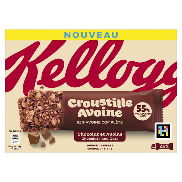 5059320001568 - Kellogg's - Barres Croustille Avoine Chocolat