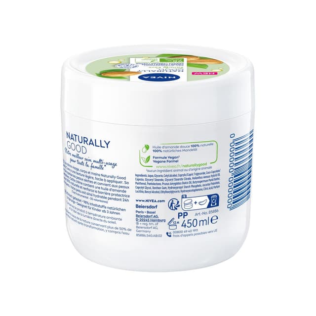 4005900963468 - Nivea - Crème Visage Corps Hydratation Family Care Naturally Good Huile d'Amande Douce