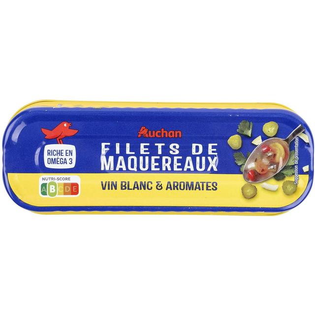 3254560013568 - Auchan - Filets de maquereaux au vin blanc et aromates