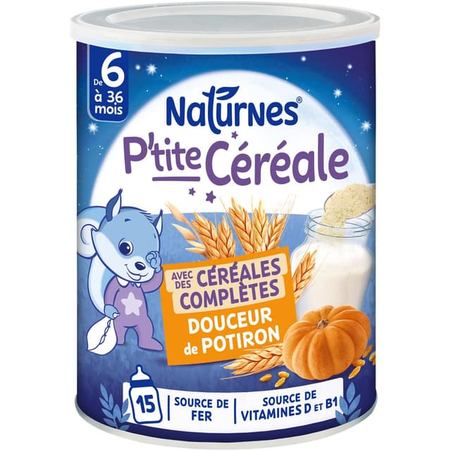 8445291645868 - Naturnes® - P'tite Céréale - Céréales Complètes Douceur de Potiron du soir Bébé dès 6 mois