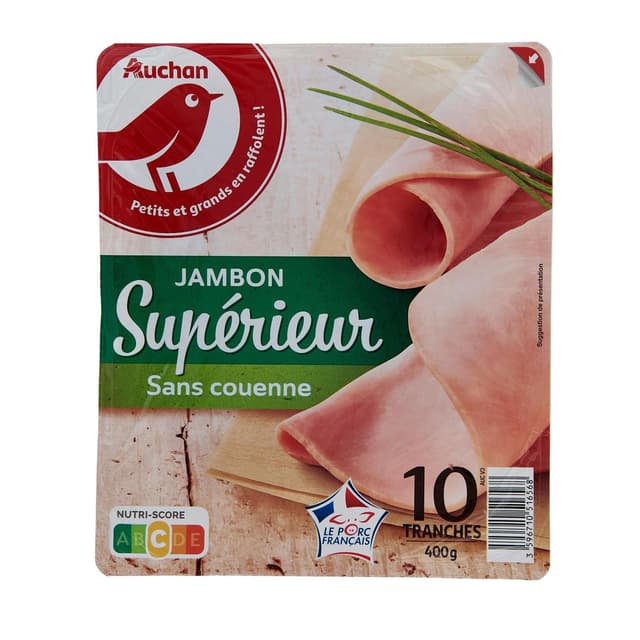 3596710516568 - Auchan - Jambon Supérieur Sans Couenne