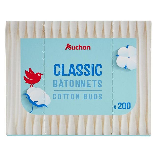 3245678666968 - Auchan - Cotons-tiges en boîte avec tiges en papier