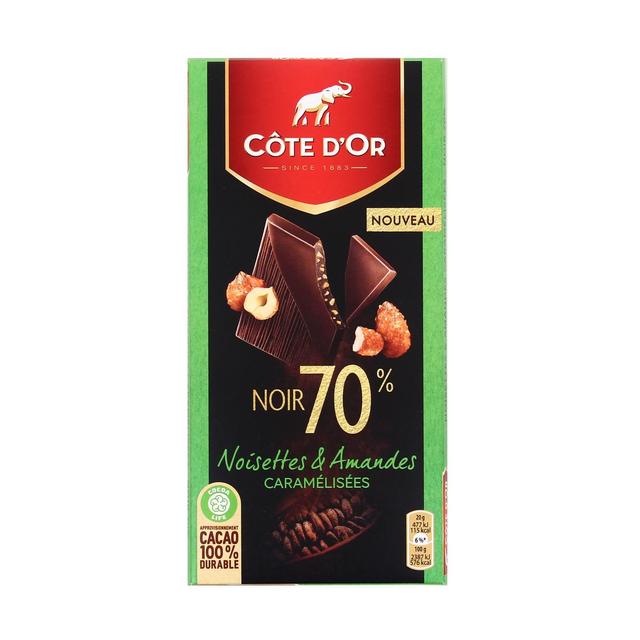 7622201517168 - Côte d'Or - Chocolat noir 70% noisettes et amandes caramélisées