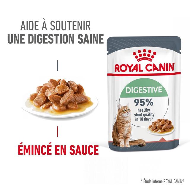 9003579309568 - Royal Canin - Sachets en Sauce Digest Sensitive Digestion Saine pour Chat Adulte