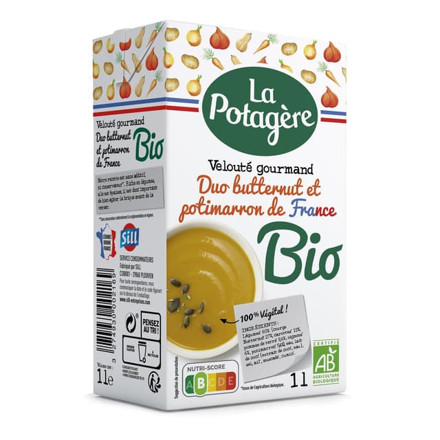 3274930002169 - La Potagère - Soupe velouté gourmand Butternut et Potimarron de France Bio