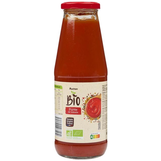 3596710463169 - Auchan BIO - Purée de tomates Bio flacon verre