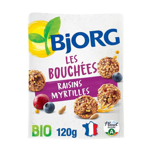 3229820805269 - Bjorg - Biscuits Bouchées Myrtilles Raisins Bio