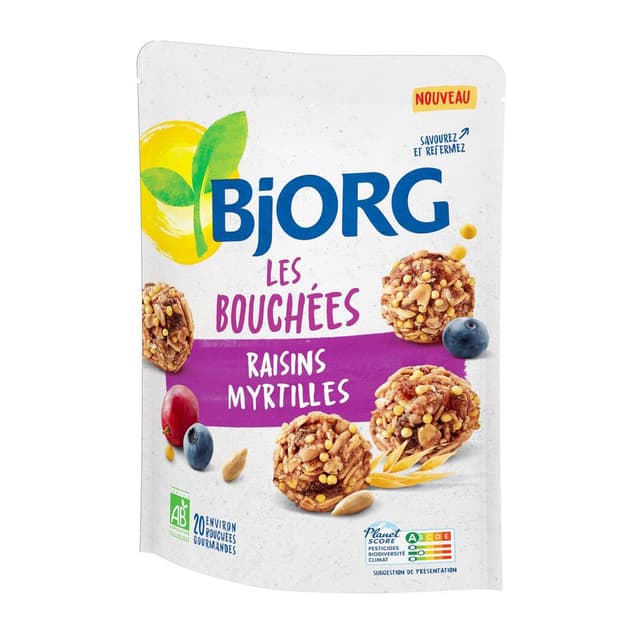 3229820805269 - Bjorg - Biscuits Bouchées Myrtilles Raisins Bio