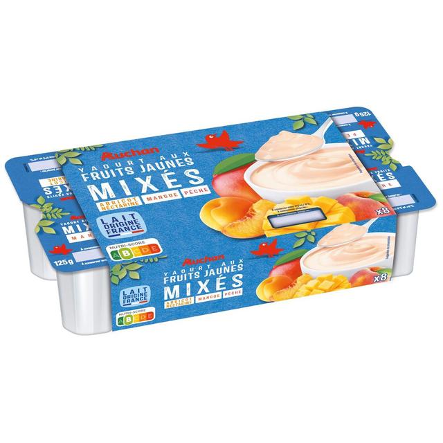 3596710540570 - Auchan - Yaourt aux fruits jaunes mixés abricot/nectarine mangue pêche