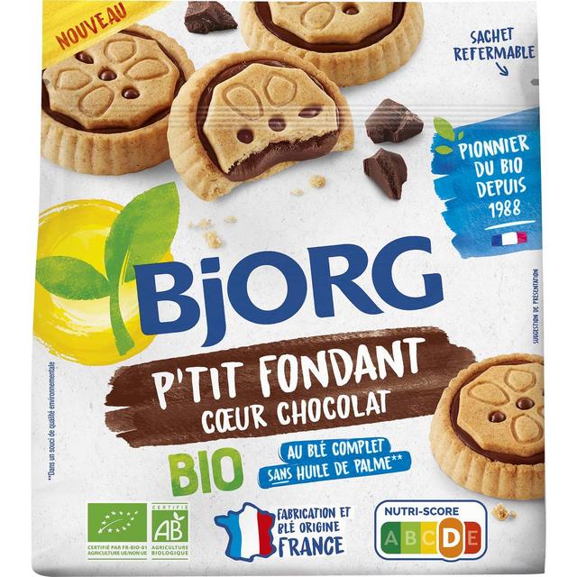3229820802770 - Bjorg - Biscuits P'tit Fondant Coeur Chocolat Bio