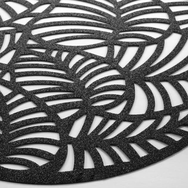 3574387904970 - Douceur D Interieur - Set de table Paillettes Elinor Noir PVC ajouré