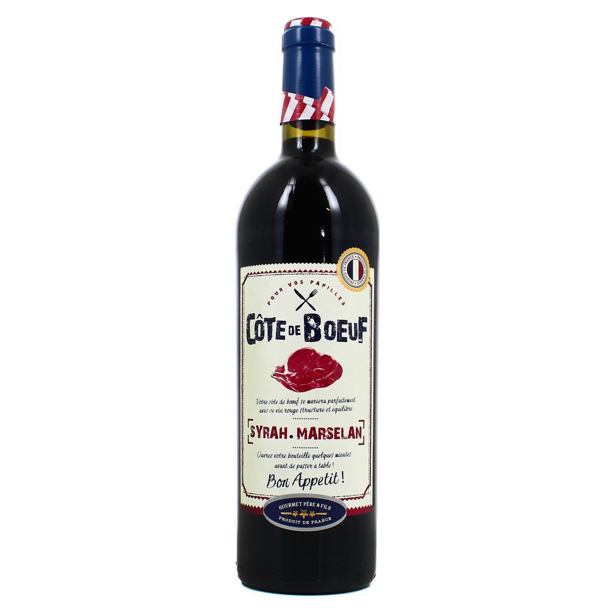 3500610115370 - Vin de pays d'Oc rouge IGP - Côte de Boeuf cépage Syrah - Marselan