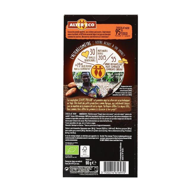 3700214616970 - Alter Eco - Commerce Equitable - Chocolat noir 95% Cacao Bio