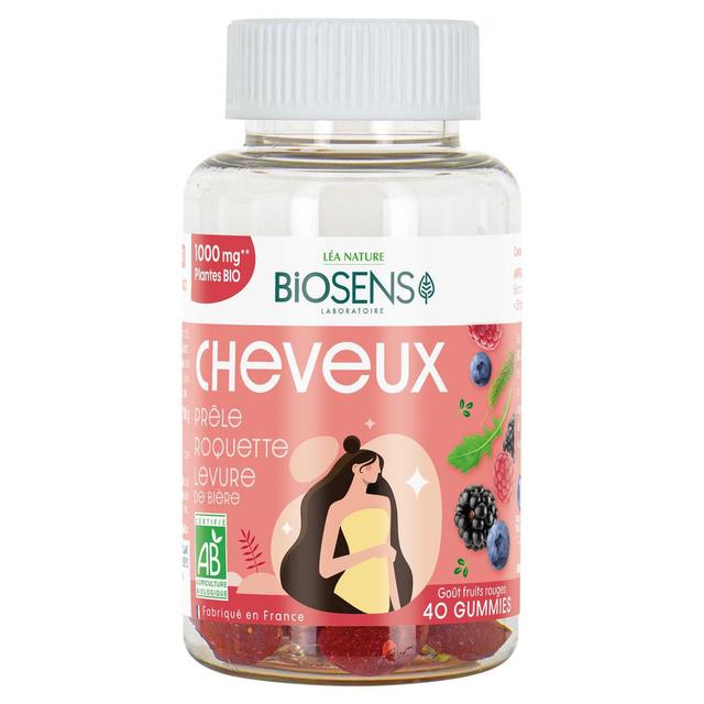 3456300017670 - Biosens - 40 gummies Cheveux Fruits Rouges Bio - Prêle, Roquette, Levure de Bière