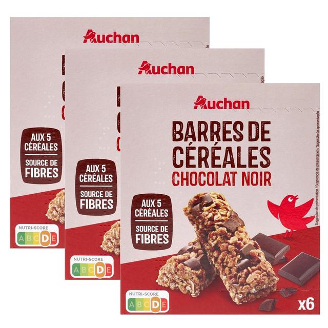2050000407970 - Auchan - Barres de céréales au chocolat noir