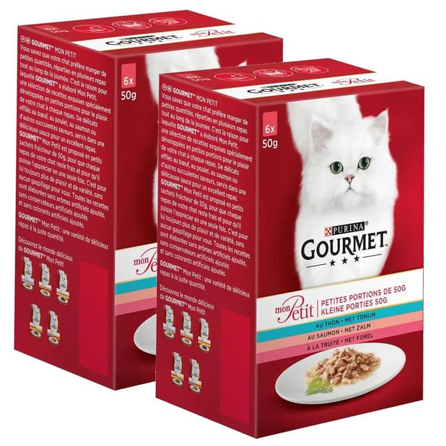 2050000418570 - Purina - Gourmet Mon Petit - Sachets Sélection aux Poissons (Thon, Saumon et Truite) pour chat