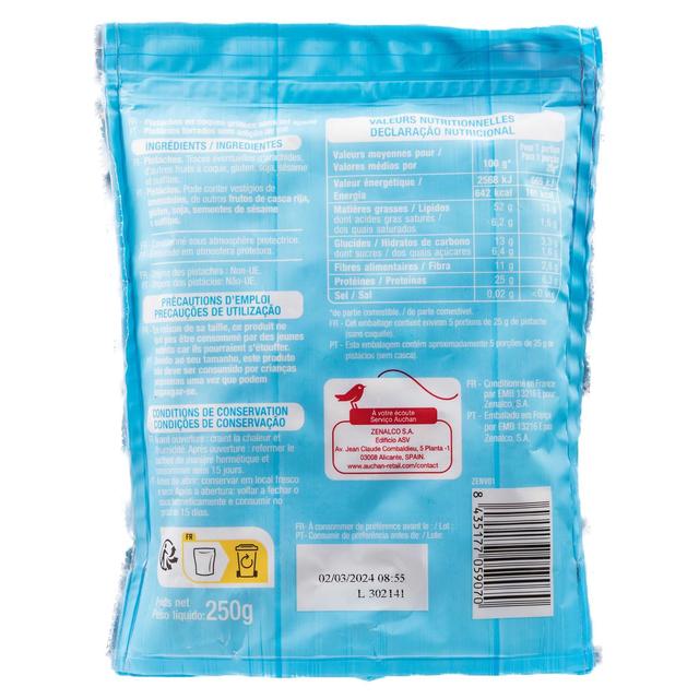 8435177059070 - Auchan - Pistaches Grillées Sans Sel Ajouté