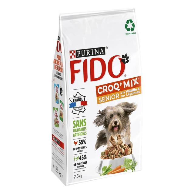 7613287012371 - Purina - Fido - Croquettes Volaille Légumes CROQ MIX pour chien Senior