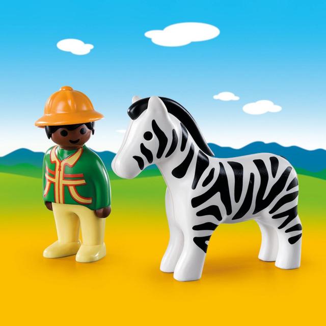 4008789092571 - PLAYMOBIL® 1.2.3 - Soigneur avec zèbre