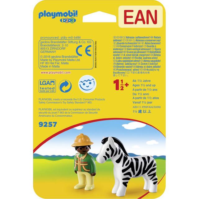 4008789092571 - PLAYMOBIL® 1.2.3 - Soigneur avec zèbre