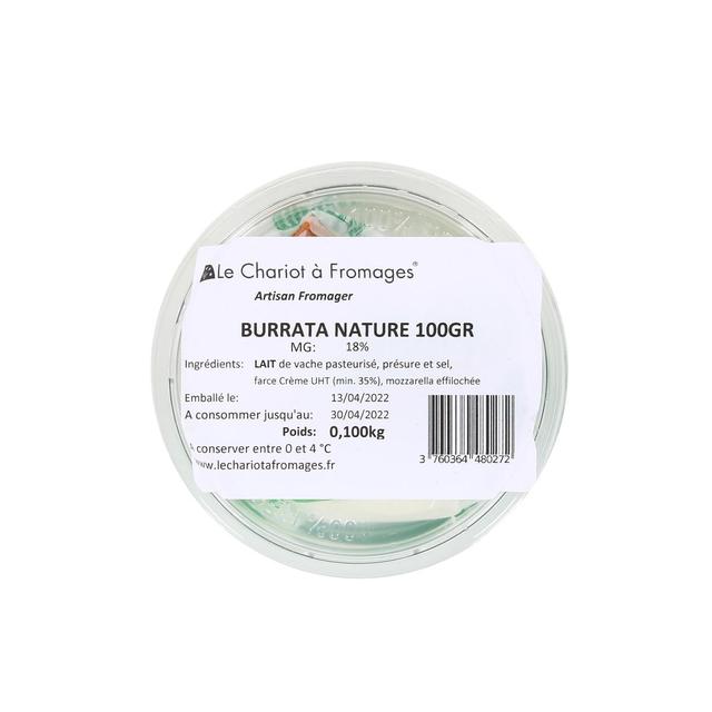 3760364480272 - Le Chariot à fromages, Artisan Fromager - Burrata Nature - Lait de vache pasteurisé