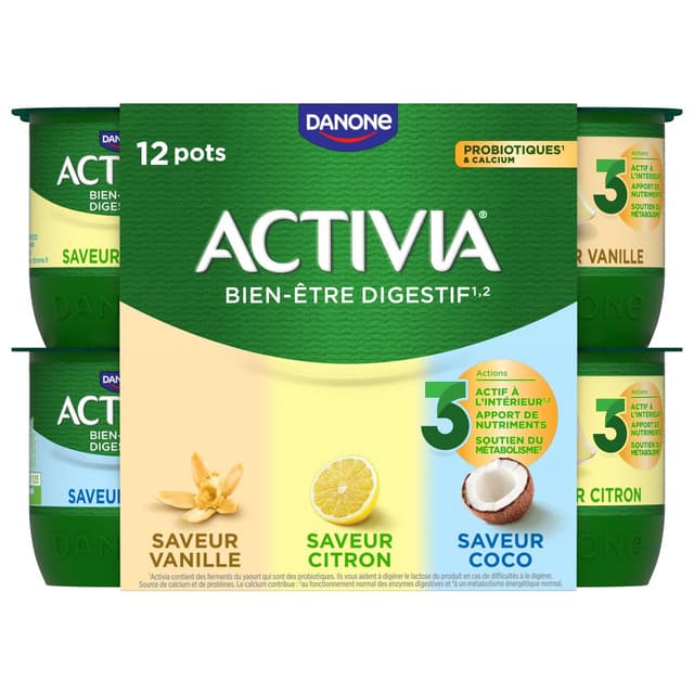 3033491350672 - Activia - Yaourt saveurs vanille citron coco bifidus
