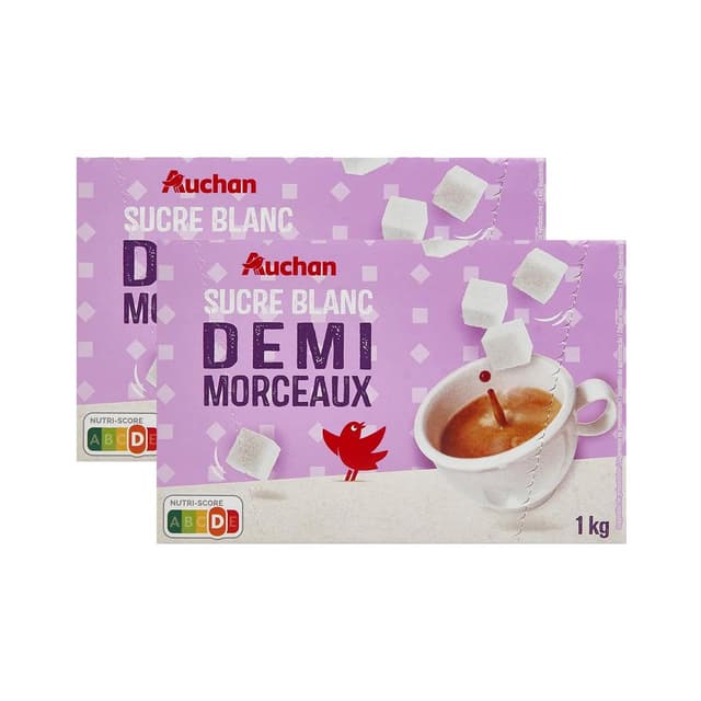 2050000421372 - Auchan - Sucre blanc en demi morceaux