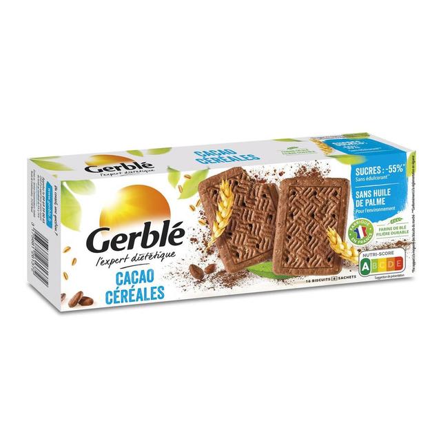 3175681261372 - Gerblé Teneur Réduite - 16 Biscuits Cacao Céréales -55% de sucres en moins