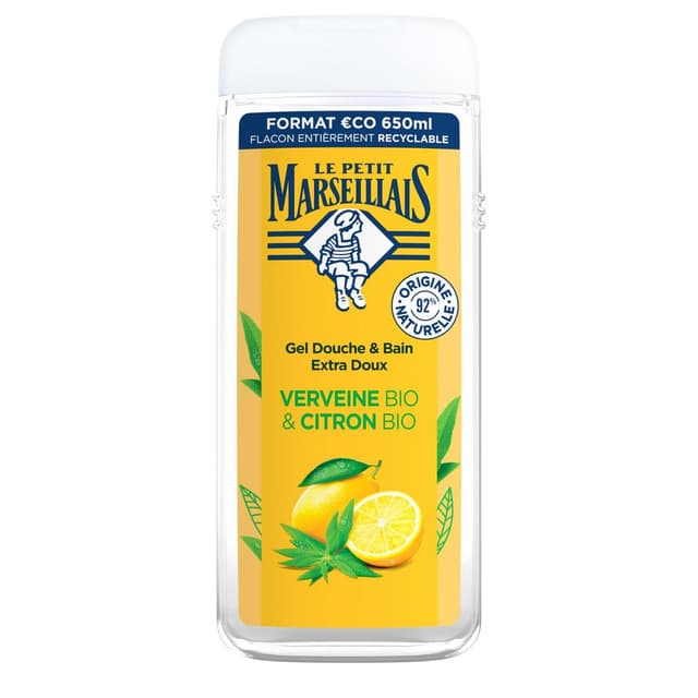 3574661801872 - Le Petit Marseillais - Gel douche Extra Doux Verveine Bio et Citron Bio