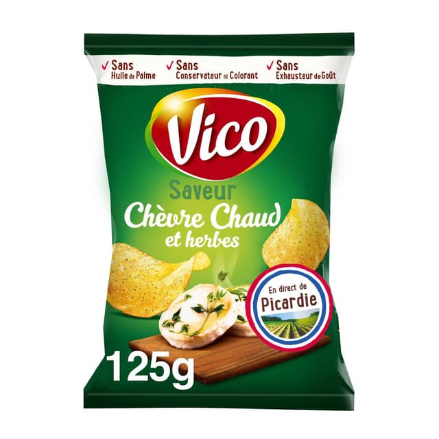 3336972103072 - Vico - Chips saveur chèvre chaud et herbes