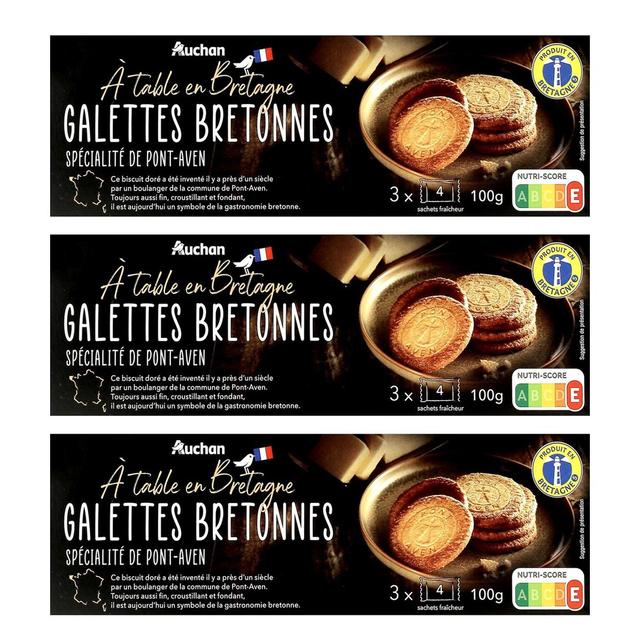 2050000407772 - Auchan Terroir - Galettes bretonnes recette de Pont-Aven, sachets fraîcheur
