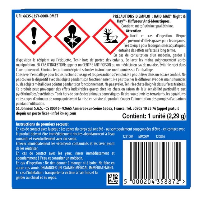 5000204358872 - Raid Max - Recharges Diffuseur Électrique Moustiques et Moustiques Tigres