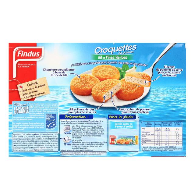 3599740000373 - Findus - Croquettes de poisson ail et fines herbes