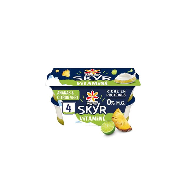 3329770090873 - Yoplait - Skyr sur lit d'ananas citron vert