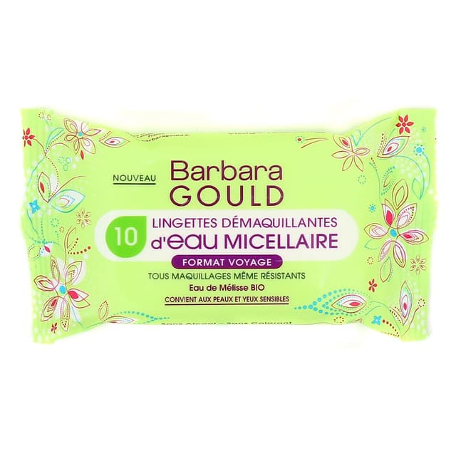 3331300092073 - Barbara Gould - Lingettes démaquillantes d'eau micellaire format de voyage