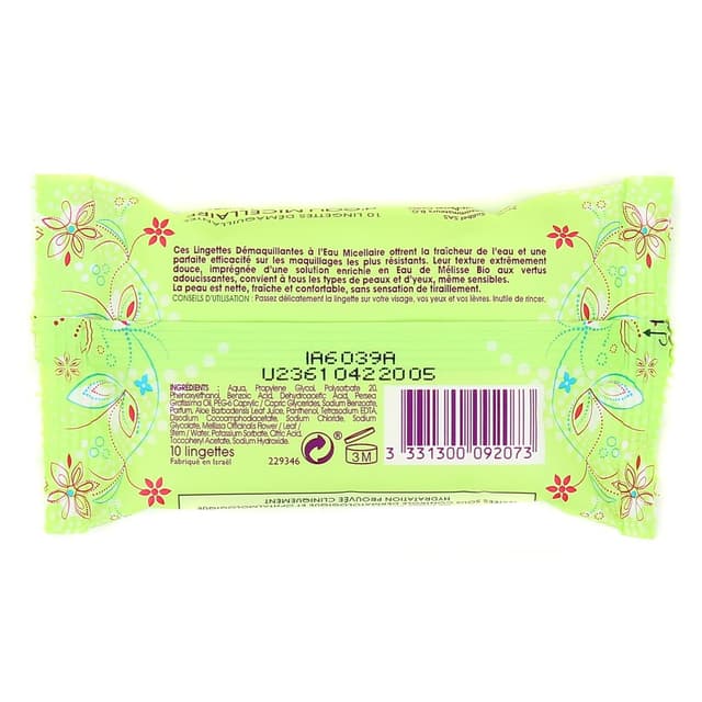 3331300092073 - Barbara Gould - Lingettes démaquillantes d'eau micellaire format de voyage