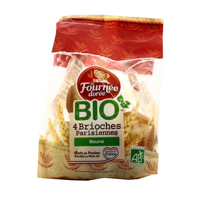 3587220002573 - La Fournée Dorée - Brioche Parisienne Pur Beurre Bio, 180g