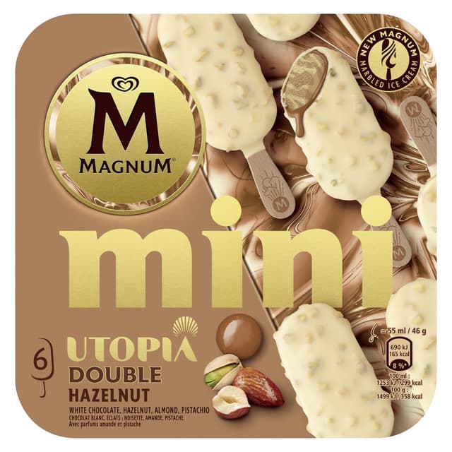 8711327662773 - Magnum - Mini bâtonnets chocolat blanc, amandes, noisettes et pistaches