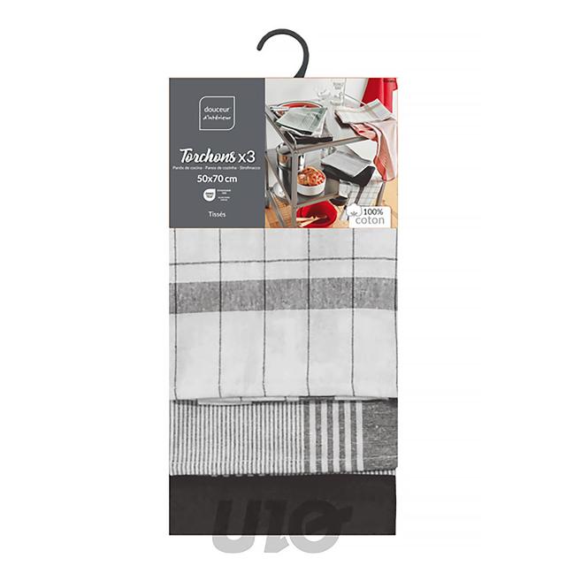 3574387312973 - Douceur D Interieur - Torchons Anthracite