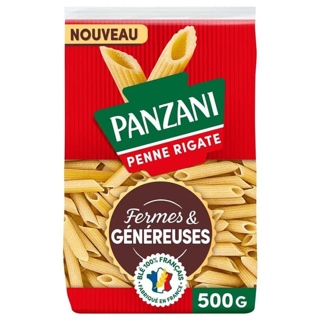 3038359913273 - Panzani - Pâtes Penne Rigate Fermes et généreuses premium