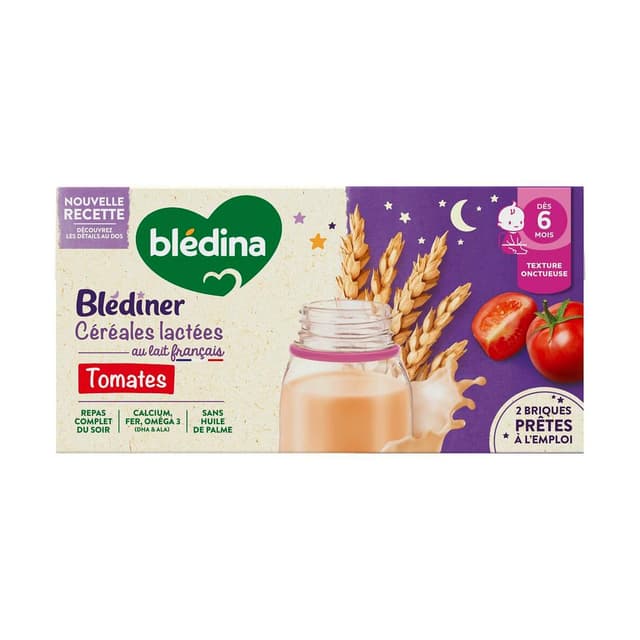 3041092074873 - Blédina - Blédîner - Céréales lactées saveur tomates Brique Bébé dès 6 mois