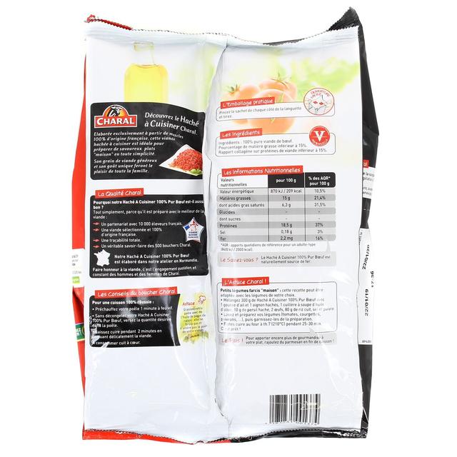 3181231001374 - Charal - Haché 100% pur boeuf 15%mg