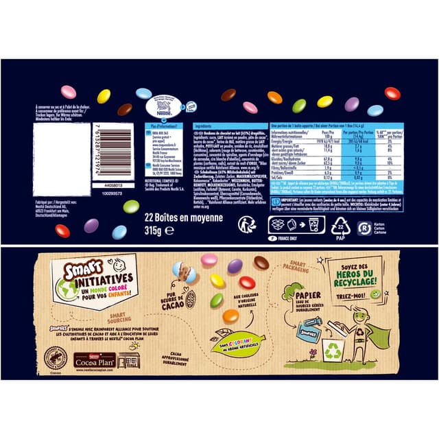 7613287121974 - Smarties - Bonbons de chocolat au lait mini x22