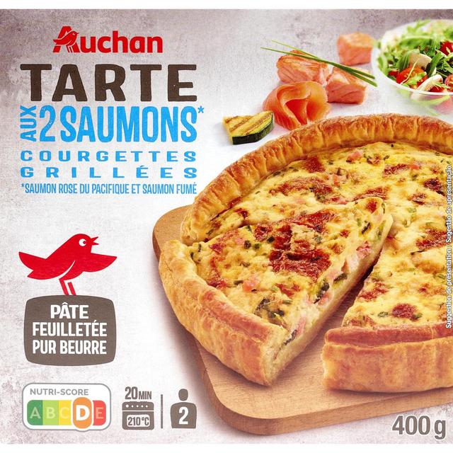 3596710493074 - Auchan - Tarte aux 2 Saumons et Courgettes Grillées